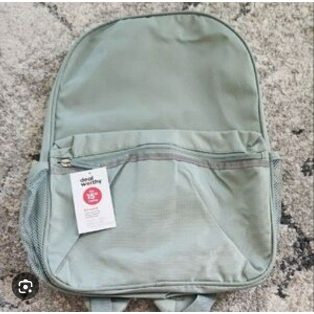 Deal Worthy Green Backpack  16 x 12 x 5.5” New with Tags Unisex
